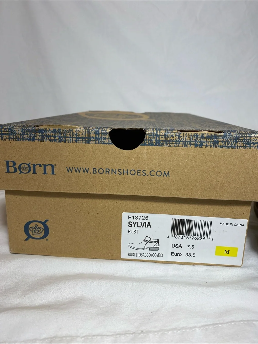 Born Sylvia Women’s Rust (Tobacco) Distressed Suede Ankle Boots - size 7.5 NWT - Picture 10 of 12